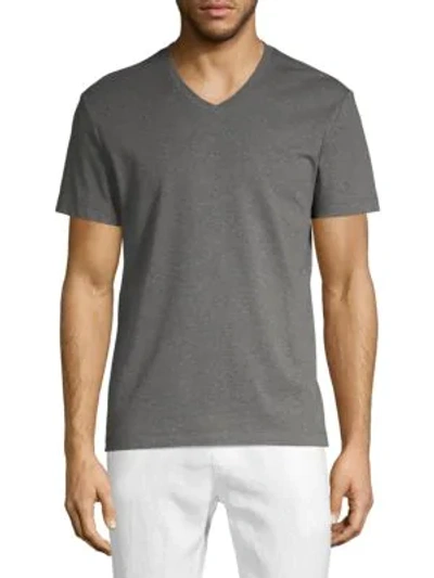 Shop Saks Fifth Avenue Men's Ultraluxe V-neck T-shirt In Charcoal