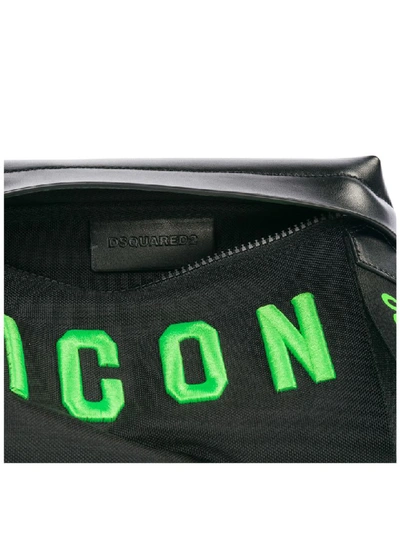 Shop Dsquared2 Belt Bum Bag Hip Pouch Icon In Nero + Verde Fluo
