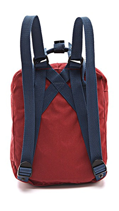 Shop Fjall Raven Kanken Mini Backpack In Ox Red/royal Blue