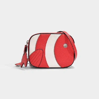 Shop Tod's Zoo Fish Camera Bag In Red Calfskin