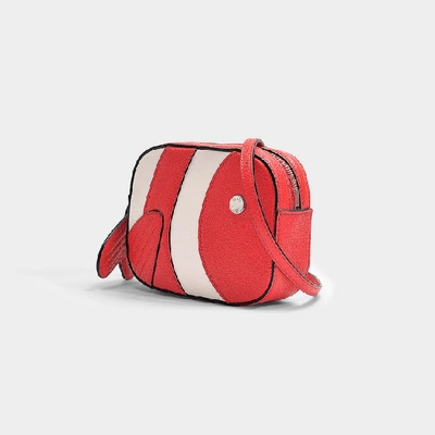 Shop Tod's Zoo Fish Camera Bag In Red Calfskin