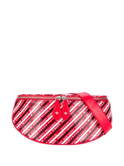 Shop Pinko Logo Print Bum Bag In Red