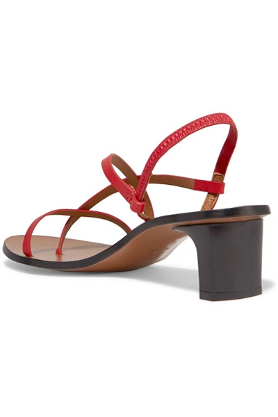 Shop Atp Atelier Nashi Leather Slingback Sandals In Red