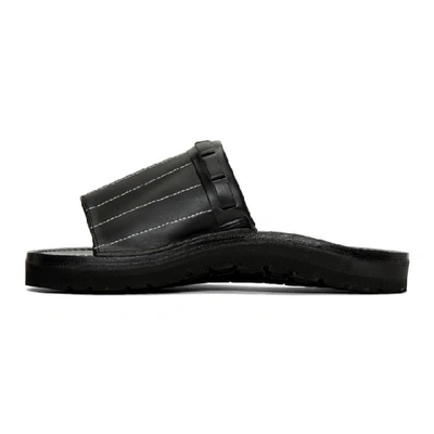 Shop Issey Miyake Men Black Stripe Sandals In 15 Black