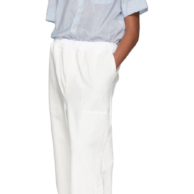 Shop Issey Miyake Men Off-white Dense Jersey Lounge Pants In 02 Off Wht