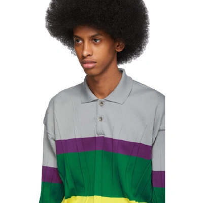 Shop Issey Miyake Men Multicolor Wrinkle Knit Polo In 96 Multicol