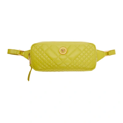 Shop Versace Green Quilted Tribute Belt Bag In D40ot Lime