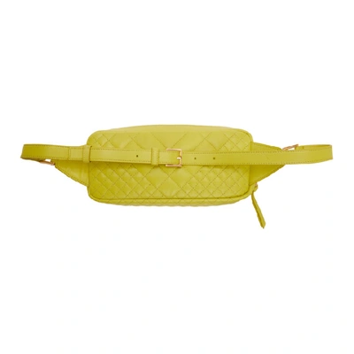 Shop Versace Green Quilted Tribute Belt Bag In D40ot Lime