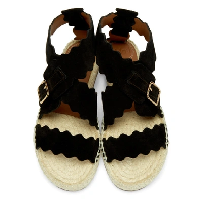 Shop Chloé Chloe Black Suede Strap Sandals