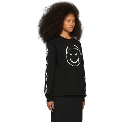 Shop Undercover Black Happy Face Long Sleeve T-shirt