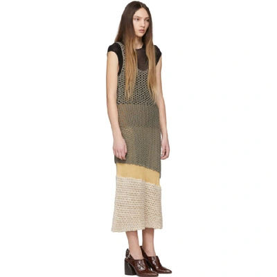 Shop Chloé Brown Mesh Knit Dress In 22y Brown