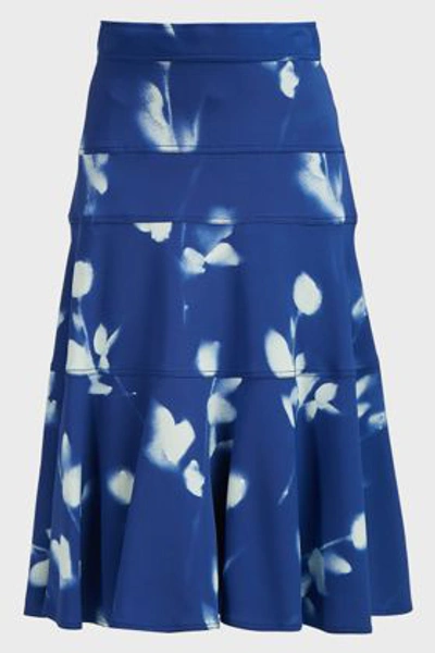 Shop Proenza Schouler Rose Imprint Cady Skirt In Multi