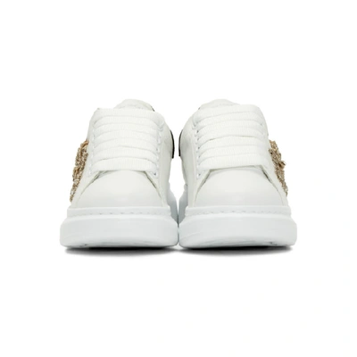 Shop Alexander Mcqueen White And Black Crystal Oversized Sneakers In 9089 Op.whi