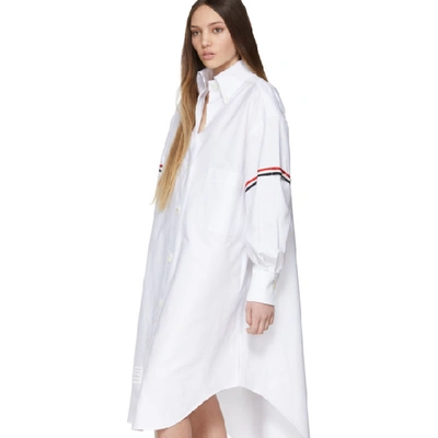 Shop Thom Browne White Armbands Shirt Dress In 100 White