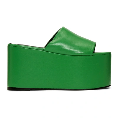 Shop Simon Miller Green Blackout Platform Sandals