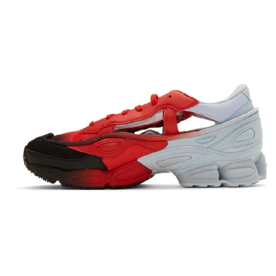 Shop Raf Simons Red And Blue Adidas Originals Edition Replicant Ozweego Sock Pack Sneakers In 03042 Rdblu