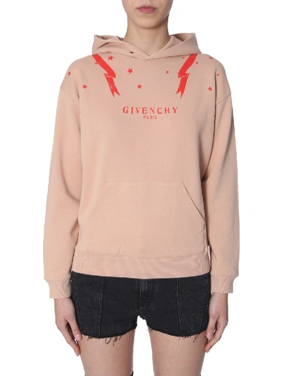 Shop Givenchy Logo Hoodie In Pink