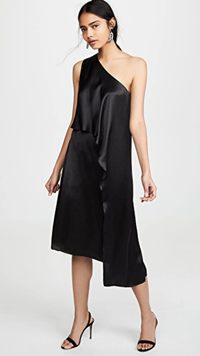 Shop Edition10 One Shoulder Mini Dress In Black
