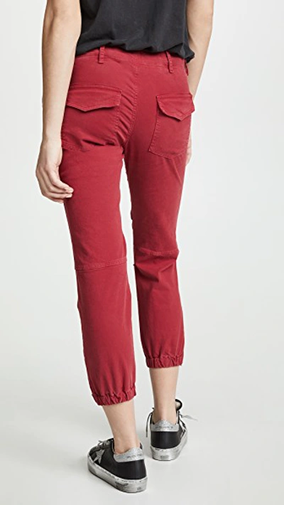 Shop Nili Lotan Cropped Military Pants In Sunkissed Red