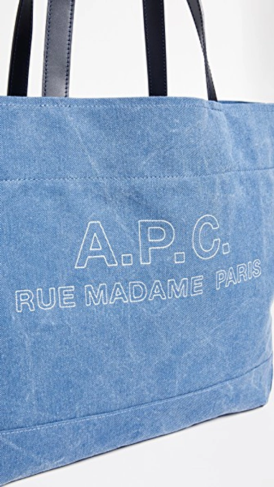 Shop Apc Ingride Tote In Indigo Delave