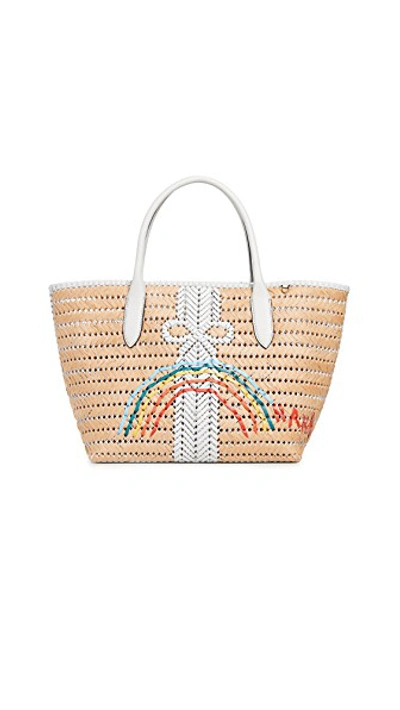 Shop Anya Hindmarch Neeson Basket Tote In Natural/chalk