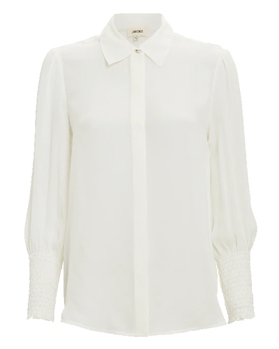 Shop L Agence L'agence Lucin Smocked Cuff Blouse  White S