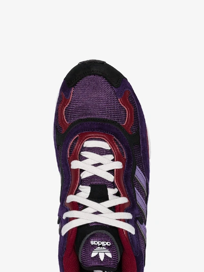 Shop Adidas Originals Adidas Purple Temper Run Subtle 90s Leather And Suede Low Top Sneakers