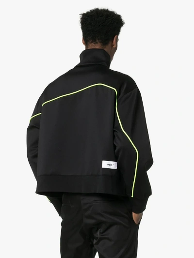 Shop Ader Error High-neck Contrast Trim Boxy Fit Jacket In Black