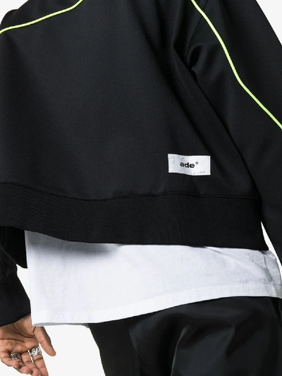Shop Ader Error High-neck Contrast Trim Boxy Fit Jacket In Black