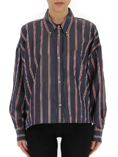 Shop Isabel Marant Étoile Striped Collared Shirt In Multi