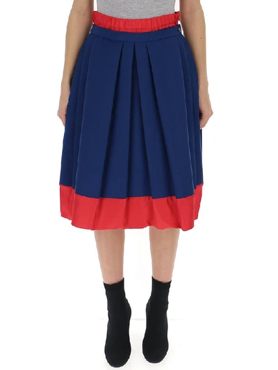 Shop Marni Contrast Midi Skirt In Multi