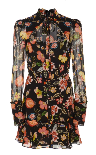 Shop Alexis Morgana Ruffle-tiered Floral-print Mini Dress