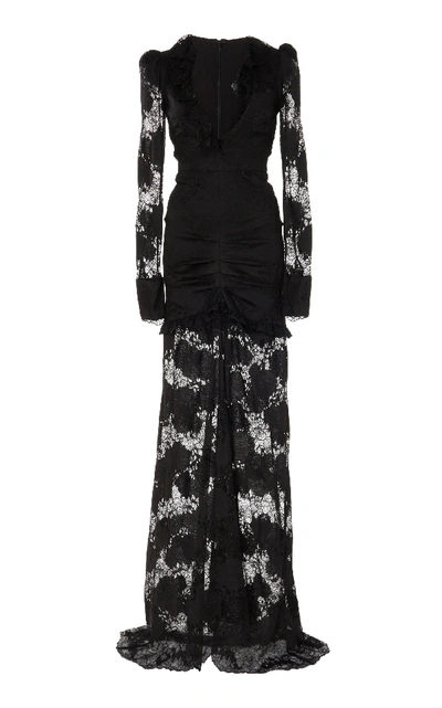 Shop Alexis Women's Lucasta Lace-detailed Deep-v Maxi Dress In Black,neutral