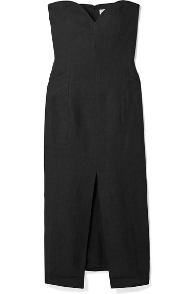 Shop Mara Hoffman + Net Sustain Diaz Hemp Midi Dress In Black