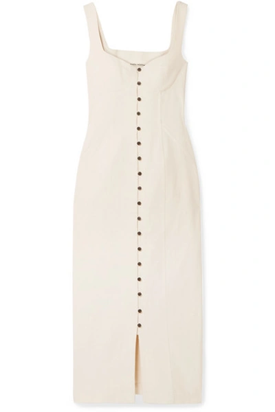 Shop Mara Hoffman + Net Sustain Angelica Cotton-canvas Midi Dress In Cream
