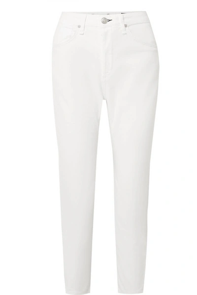 Shop Rag & Bone Buckley Cropped Cotton-blend Twill Tapered Pants In White