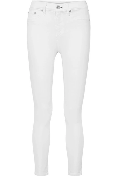 Shop Rag & Bone Cropped High-rise Skinny Jeans In White