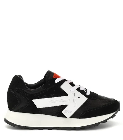 Shop Off-white Runner Suede Sneakers In Black