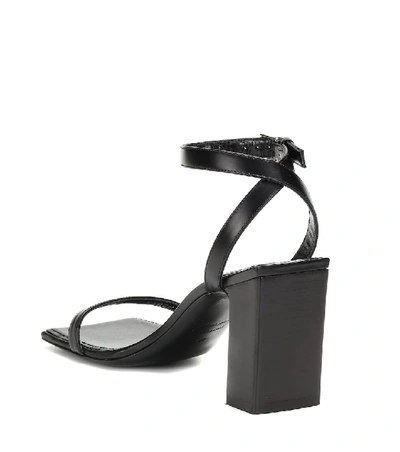 Shop Balenciaga Leather Sandals In Black