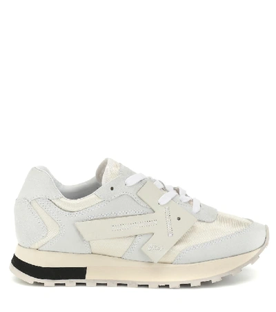 Shop Off-white Runner Suede Sneakers In Grey