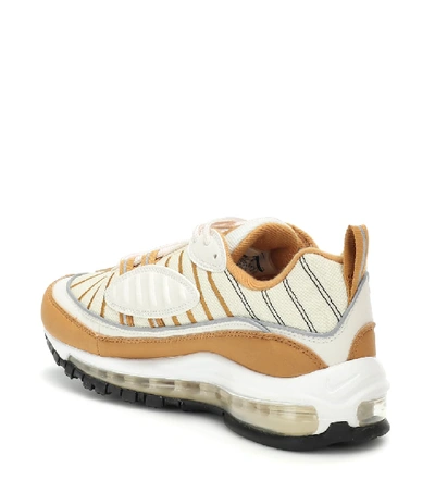 Shop Nike Air Max 98 Suede And Mesh Sneakers In Beige