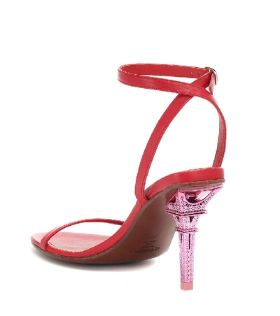 Shop Vetements Leather Sandals In Red