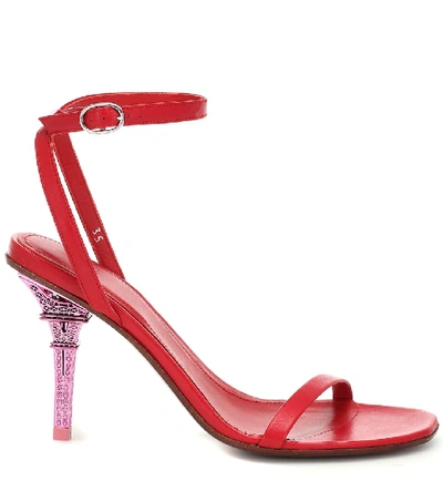 Shop Vetements Leather Sandals In Red