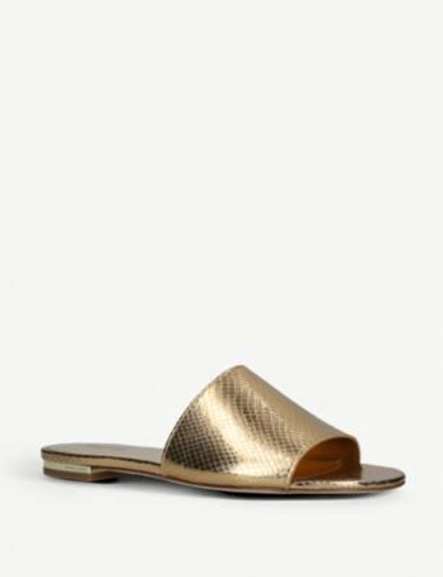 Shop Michael Michael Kors Shelly Open-toe Leather Sandals In Gold