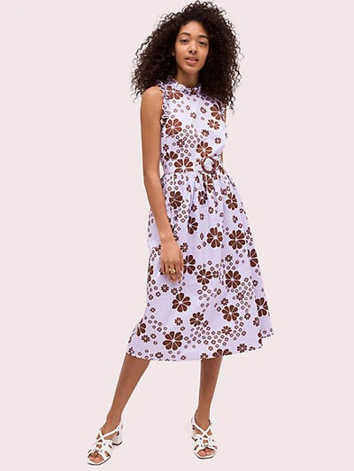 Shop Kate Spade Flora Spade Midi Dress In Frozen Lilac