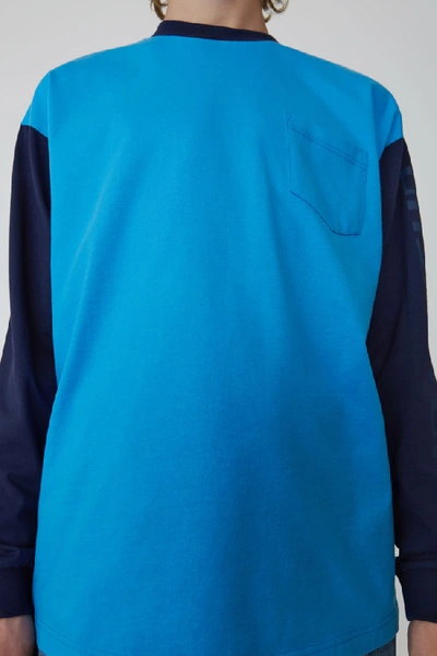 Shop Acne Studios Two-tone T-shirt Turquoise Blue
