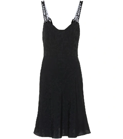 Shop Off-white Logo Jacquard Dress In Black