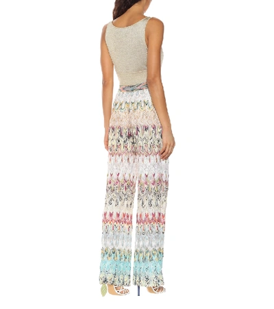 Shop Missoni Wide-leg Knit Pants In Multicoloured