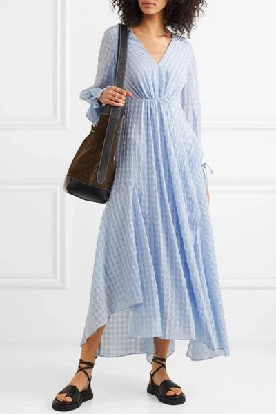 Shop 3.1 Phillip Lim / フィリップ リム Ruched Jacquard Maxi Dress In Light Blue