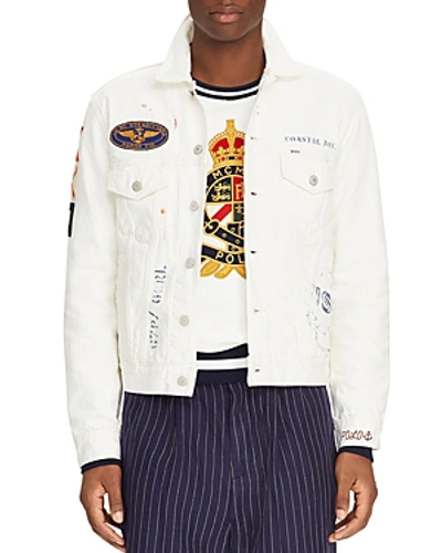 Shop Polo Ralph Lauren Newport Naval Denim Trucker Jacket In White